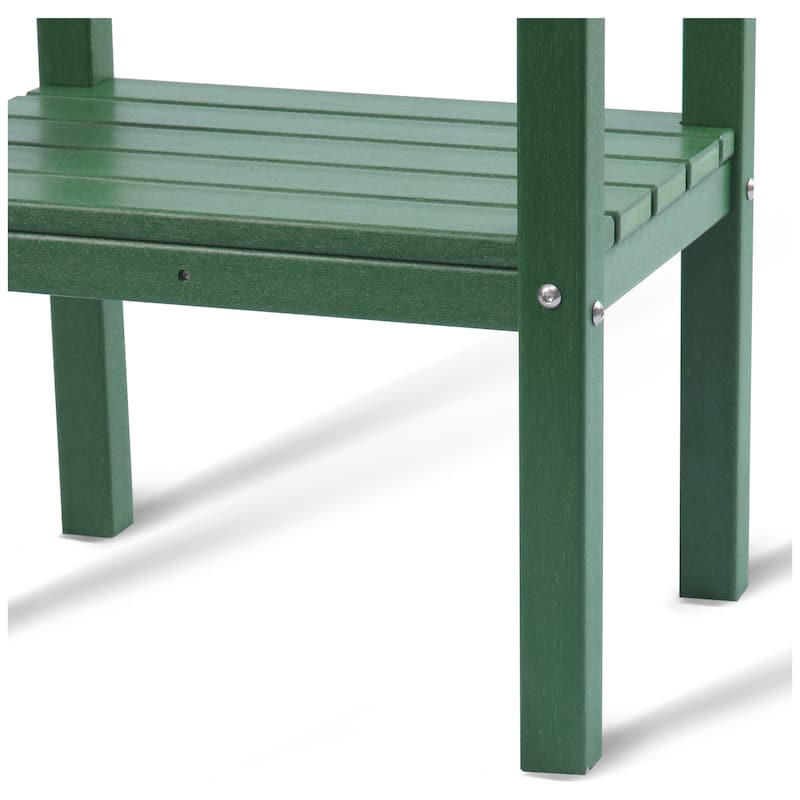 Polytrends Laguna Hdpe All Weather Outdoor Patio Two Shelf Square Table