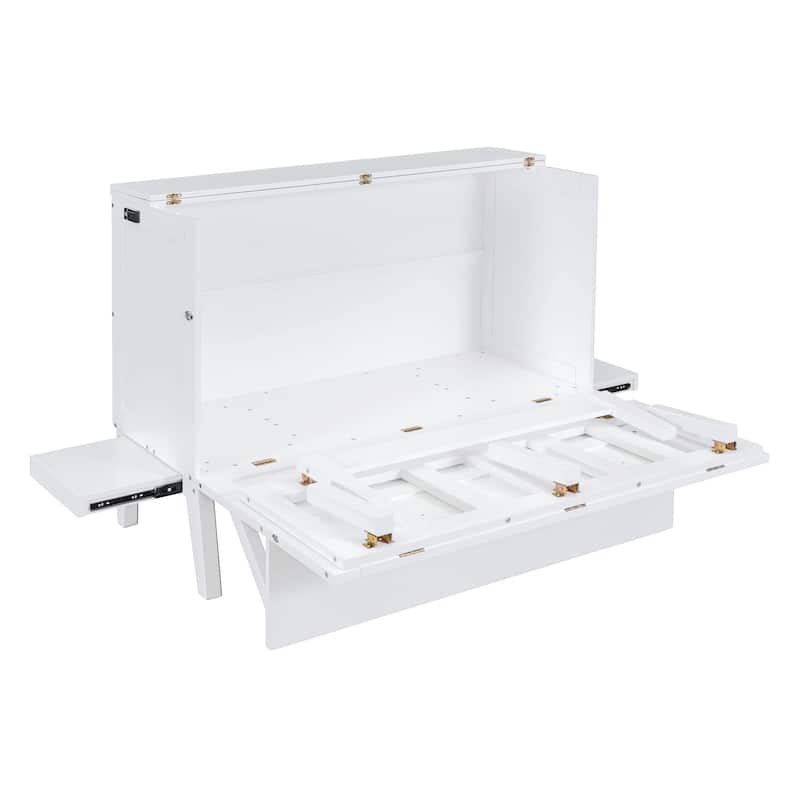 Full Size Murphy Bed with USB Port and removable Shelves on Each Side