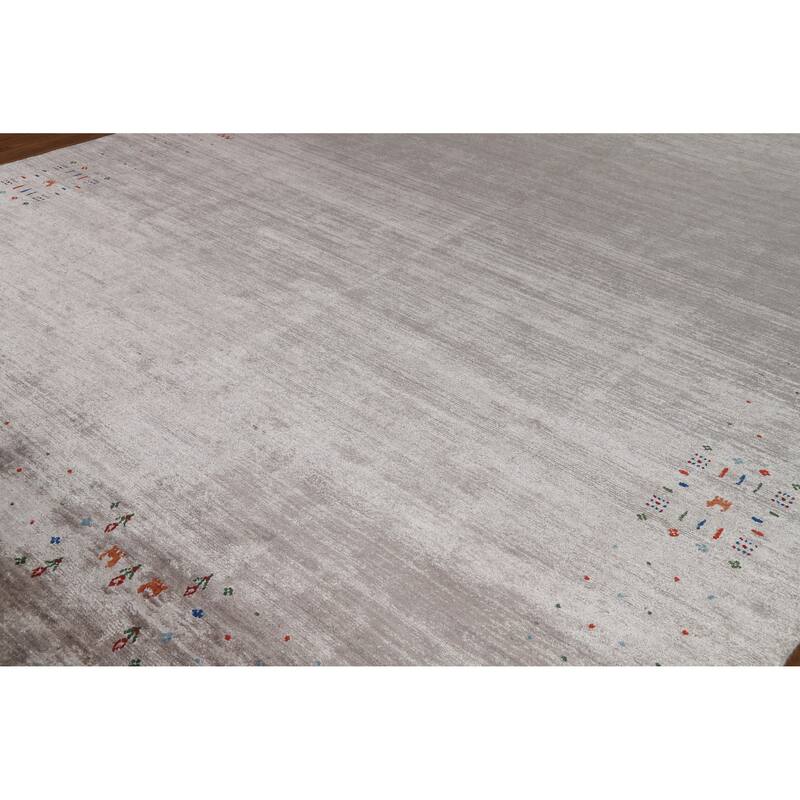 Gabbeh Oriental Area Rug Handmade Living Room Silk Carpet - 8'11" x 11'7"