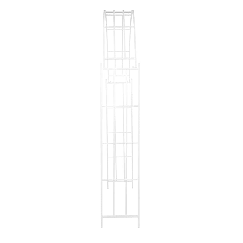 Metal Indoor Outdoor Arched Garden Arbor with Lattice Work Sides - Black or White - Roche River Decor