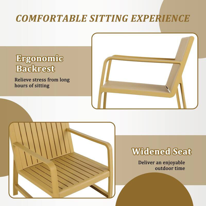Malwee Indoor/Outdoor Furniture Chair Set with Table, All-Weather UV Resistant PP Material, for Garden, Balcony & Living Room