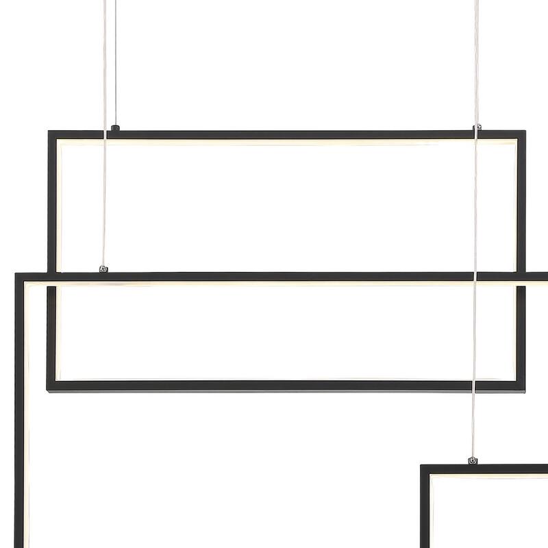3-Light Unique Geometric LED Chandelier - 23.62'' H x 35.43'' W x 4.72''D