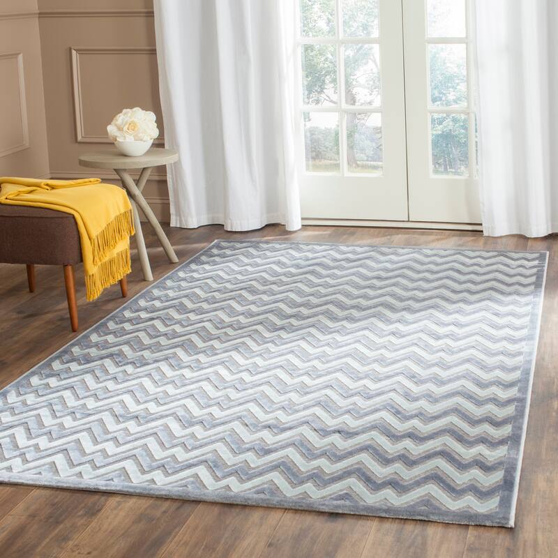 SAFAVIEH Paradise Marget Modern Viscose Rug - 5'1" x 7'6" - Light Grey/Dark Grey