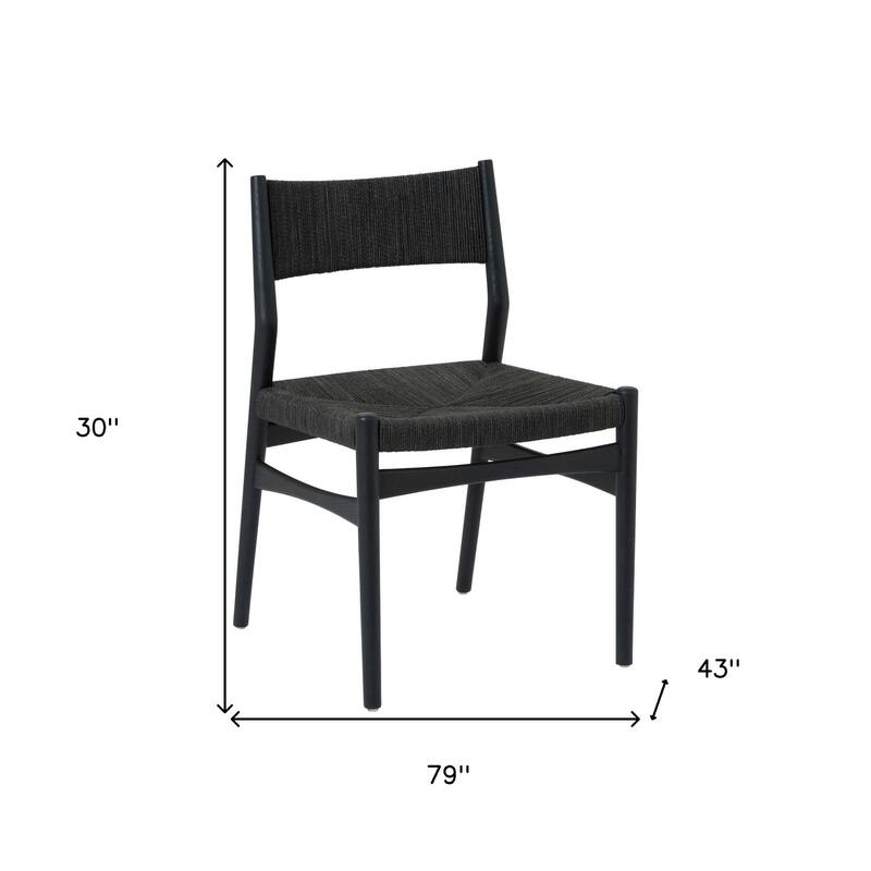 HomeRoots Six Piece Brown and Black Oval Dining Set with Four Chairs and Sideboard