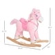 preview thumbnail 3 of 3, Plush Pink Pony Ride-On Rocking Horse with Sounds, Galloping and Neighing for Kids Over 3 Years