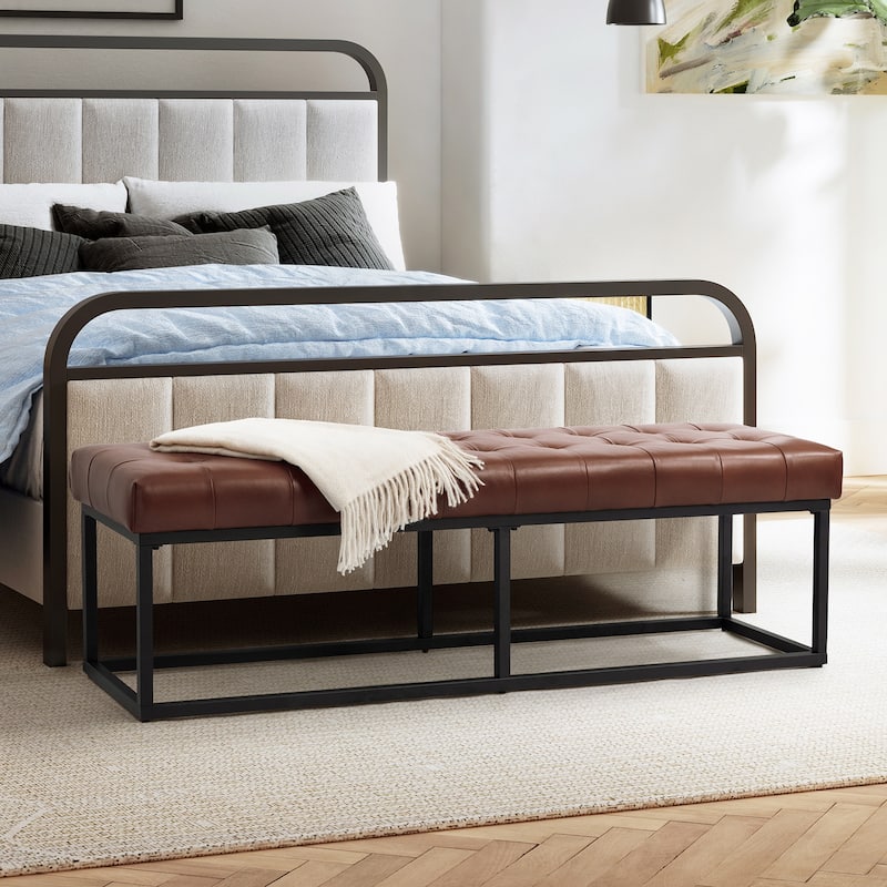 Alicia Classic Genuine Leather Durable Easy Suitable Bedroom Bench by HULALA HOME
