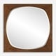 preview thumbnail 1 of 5, Solid Pine Wood Framed Beveled Square Wall Mirror - 40" - Antiqued Walnut Stain Finish