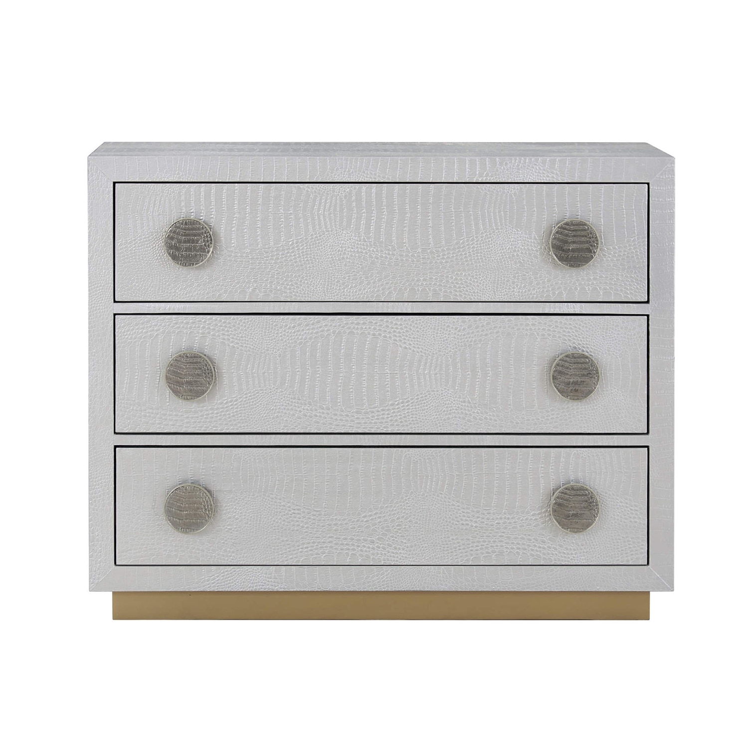 Wooden Console Cabinet with 3 Drawers in Silver