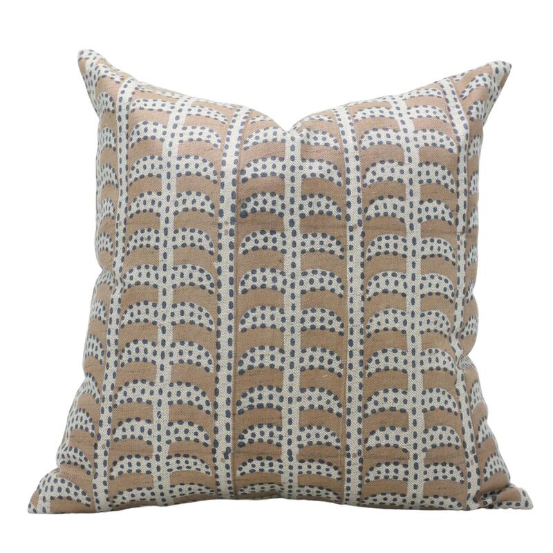 Fabdivine Linen Square Block print pillow Cover - Pillow Covers - 16" x 16"