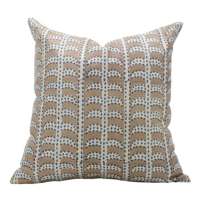 Fabdivine Linen Square Block print pillow Cover