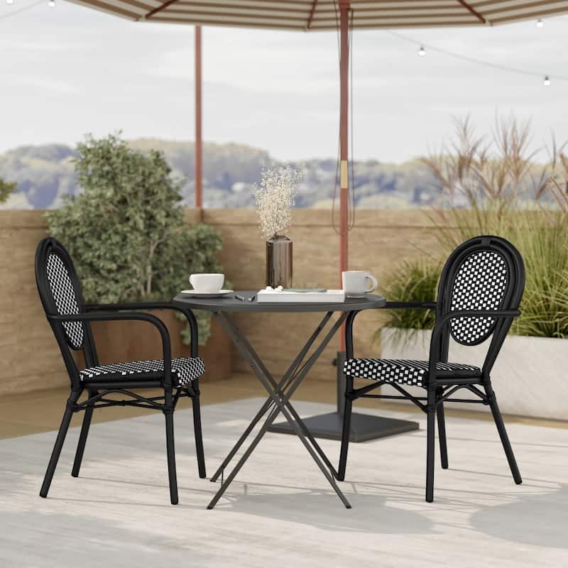 Stacking Bistro Chairs with Metal Frames