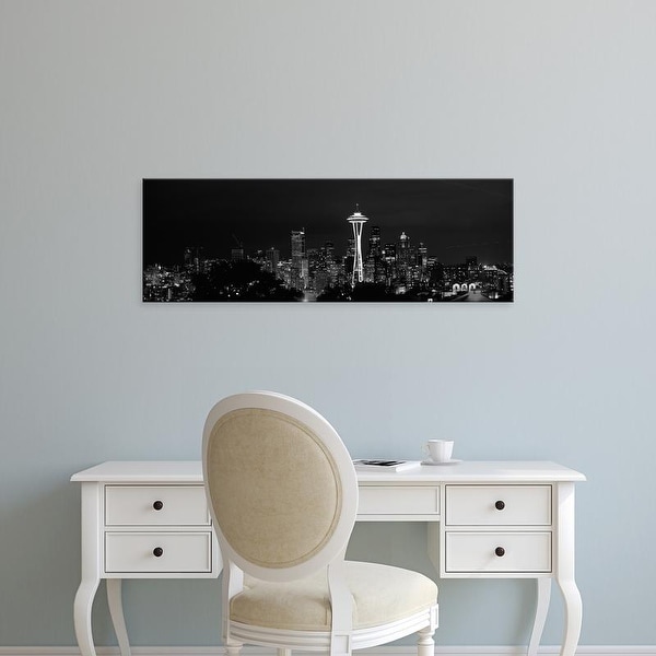 Easy Art Prints Panoramic Image 'Skyscrapers in city, Space Needle, Seattle, King County, Washington State' Canvas Art