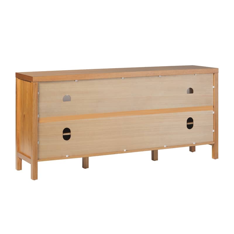 Middlebrook Farmhouse Rustic Solid Oak Wood 65" Sideboard with Storage