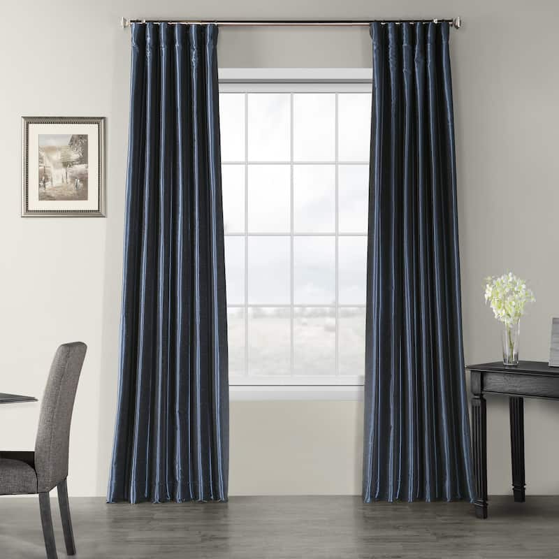 Exclusive Fabrics Vintage Textured Faux Dupioni Silk Room Darkening Curtains (1 Panel)
