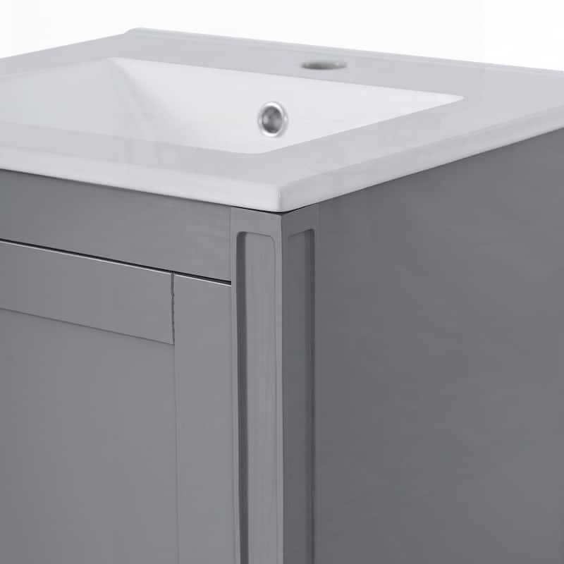 Freestanding Bathroom Vanity with Ceramic Sink