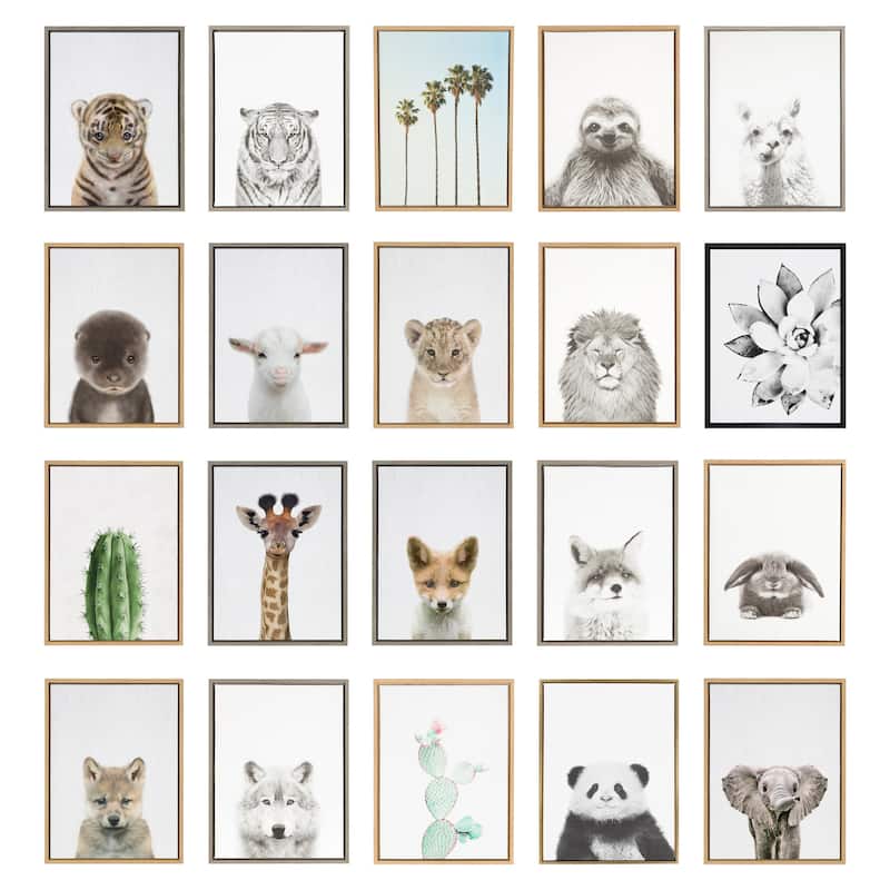 Kate and Laurel Sylvie Succulent Framed Canvas by Simon Te Tai