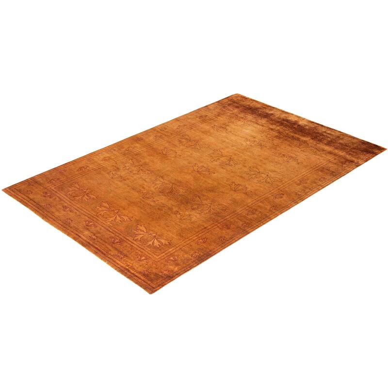 Overdyed, One-of-a-Kind Hand-Knotted Area Rug - Gold - 6' 1" x 9' 4"