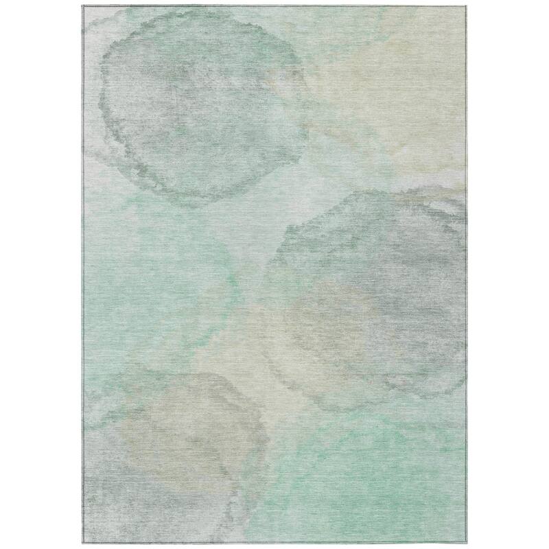 Machine Washable Indoor/ Outdoor Abstract Muted Chantille Rug