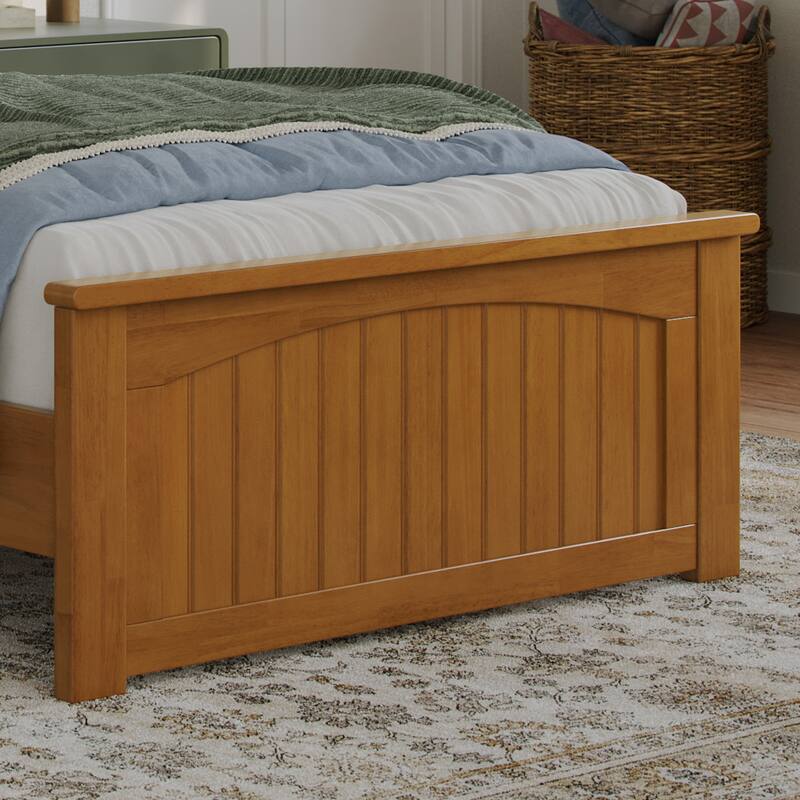 Naples Solid Wood Low Profile Platform Bed with Matching Footboard