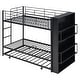 preview thumbnail 11 of 13, Minimalist Metal Bunk Bed with big bookshelf and Trundle, Twin, Black