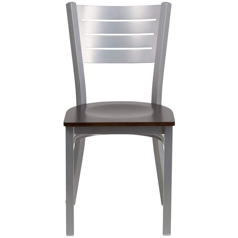 Slat Back Metal Restaurant Chair - 16.5"W x 19"D x 33.5"H - 16.5"W x 19"D x 33.5"H