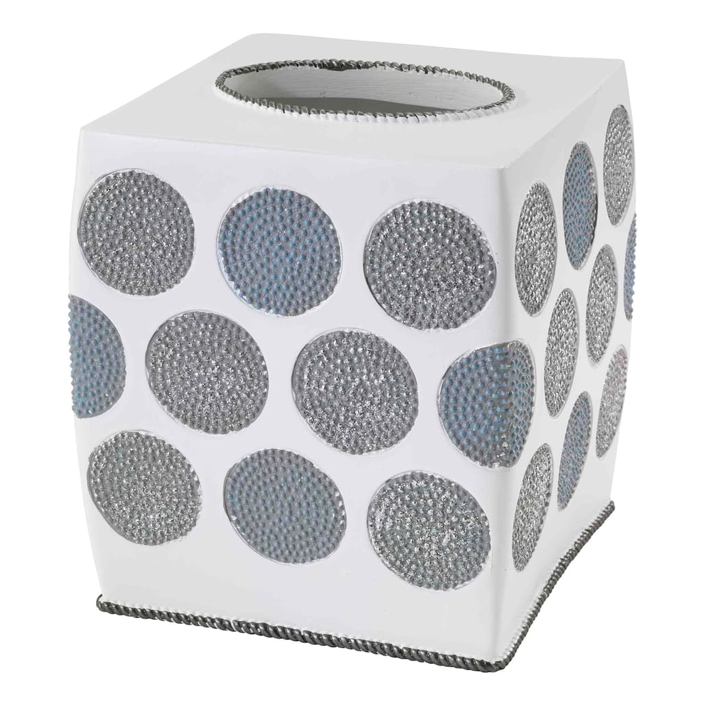 Avanti Linens Dotted Circles Tissue Cover - White - Tissue Cover