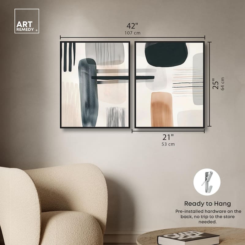 Softened Dimensions Canvas Set of 2 by Art Remedy
