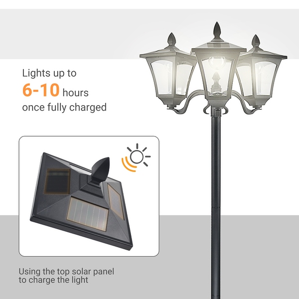 Solar powered lamp post head sale