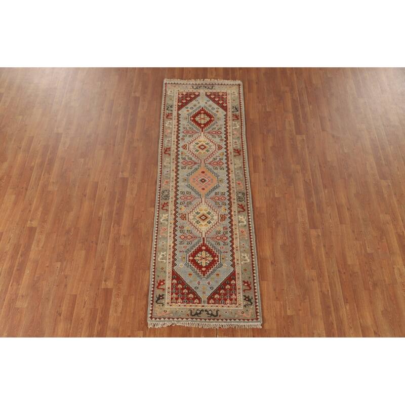 Geometric / Tribal Heriz Serapi Runner Rug Handmade Wool Carpet - 2'8" x 8'0"