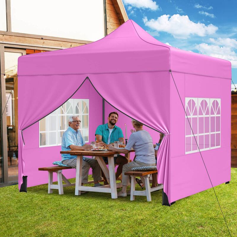 Costway 10 x 10 FT Pop up Canopy Tent with 4 Removable Sidewalls,