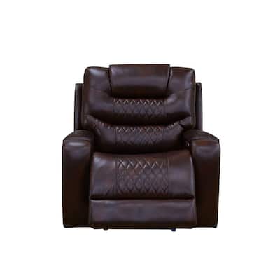 Dark Brown Breathing Leather Recliner Chair