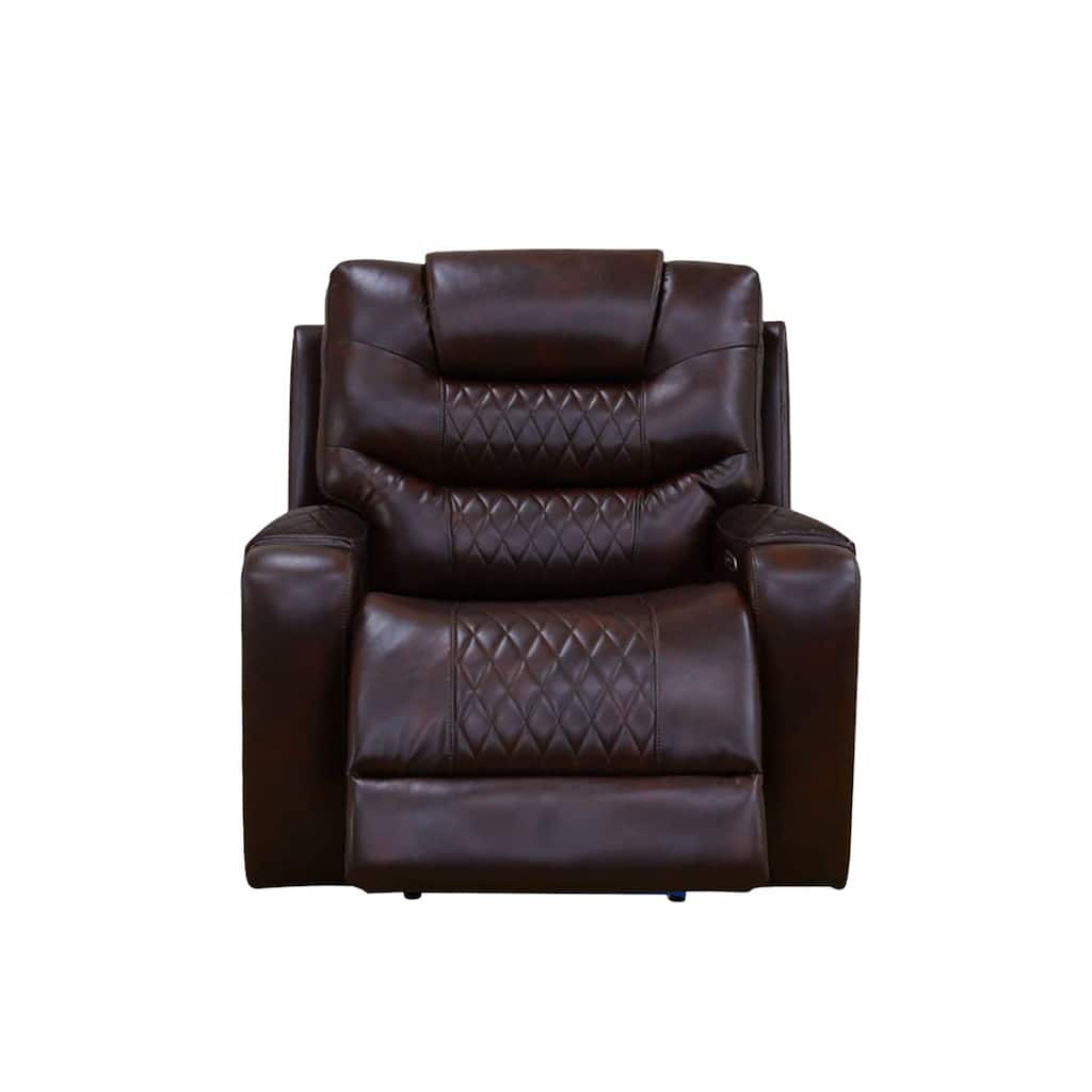 Dark Brown Breathing Leather Recliner Chair