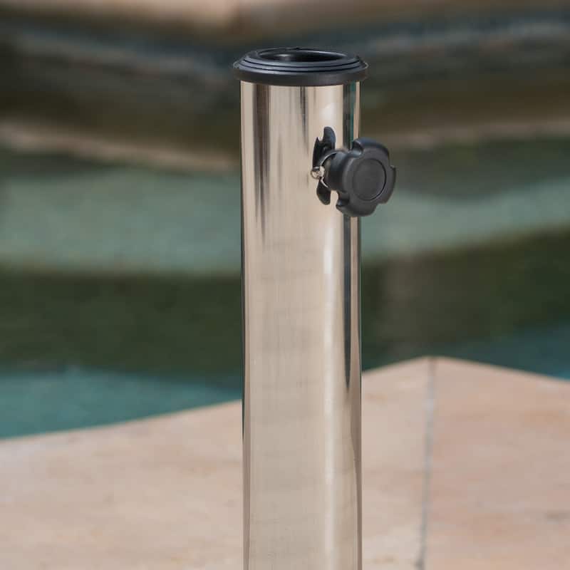 Round Outdoor Umbrella Base with Stainless Steel Finish