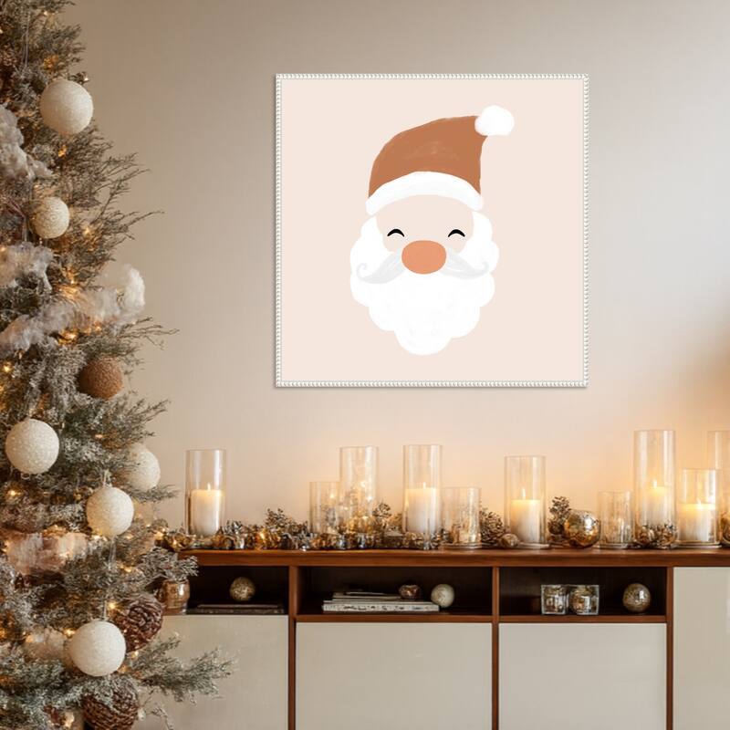 Santa by Orara Studio Framed Canvas Wall Art Print - Sylvie Beaded White