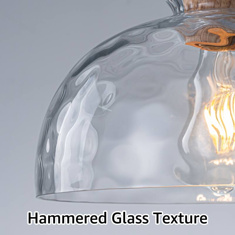 Starsky 1-Light Modern Hammered Ripple Glass Pendant