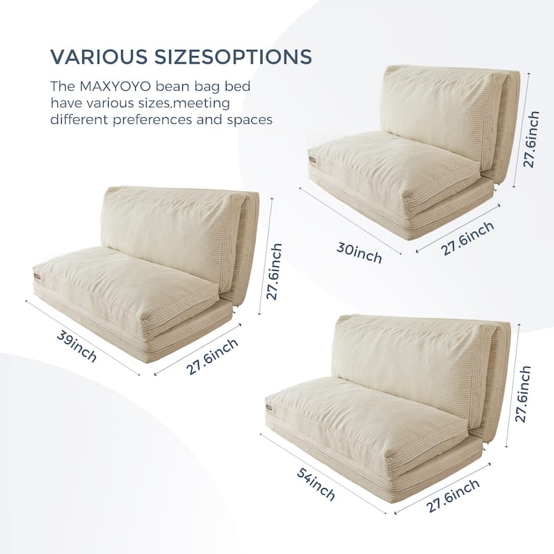 Corduroy Bean Bag Folding Sofa Bed