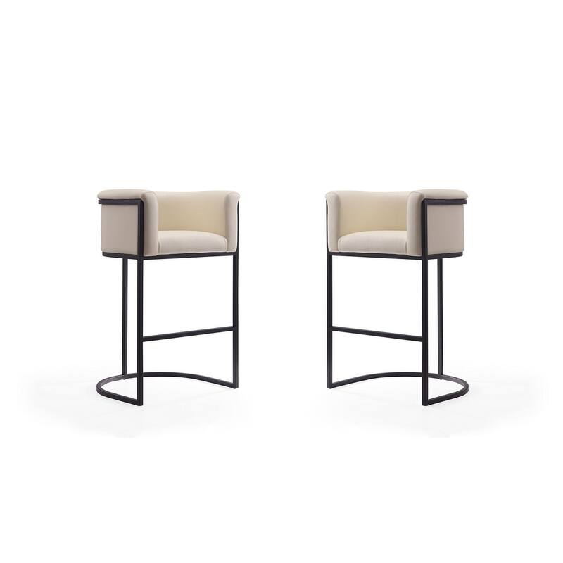 Manhattan Comfort Cosmopolitan 37.8 in. Black Metal Barstool (Set of 2)