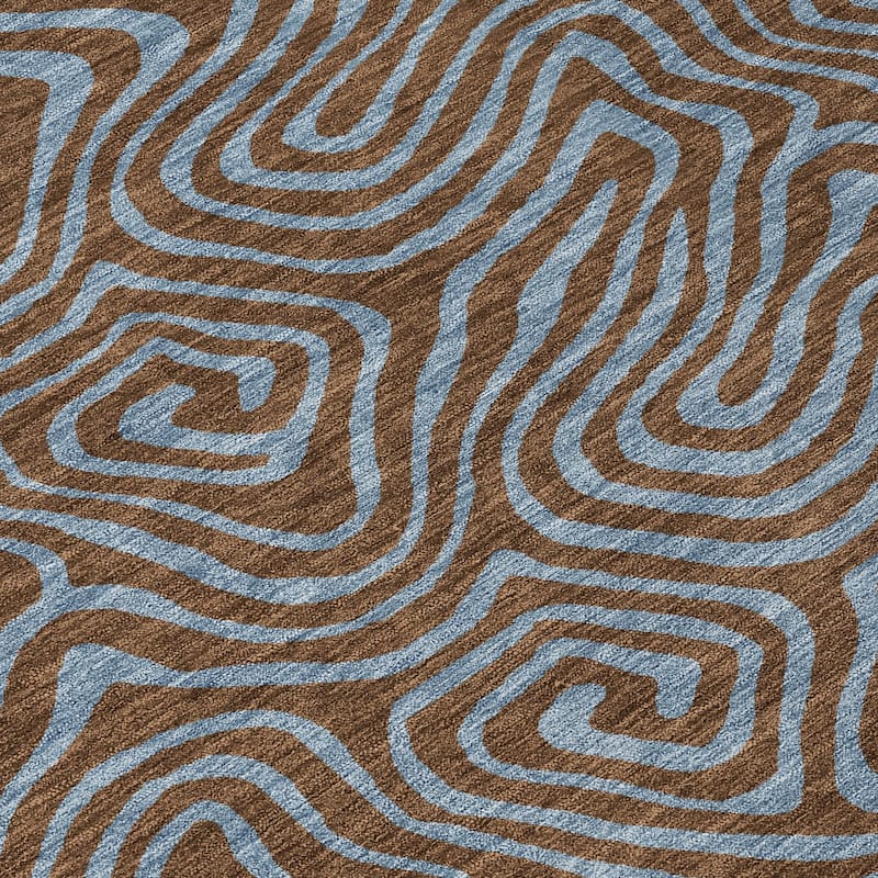 Machine Washable Indoor/ Outdoor Modern Trance Chantille Rug