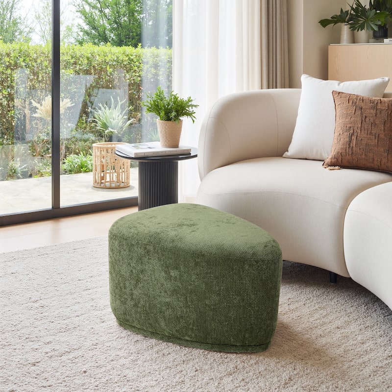 Bonnie 26"/43" W Chenille Small/ Oversized Triangular Cheese Ottoman