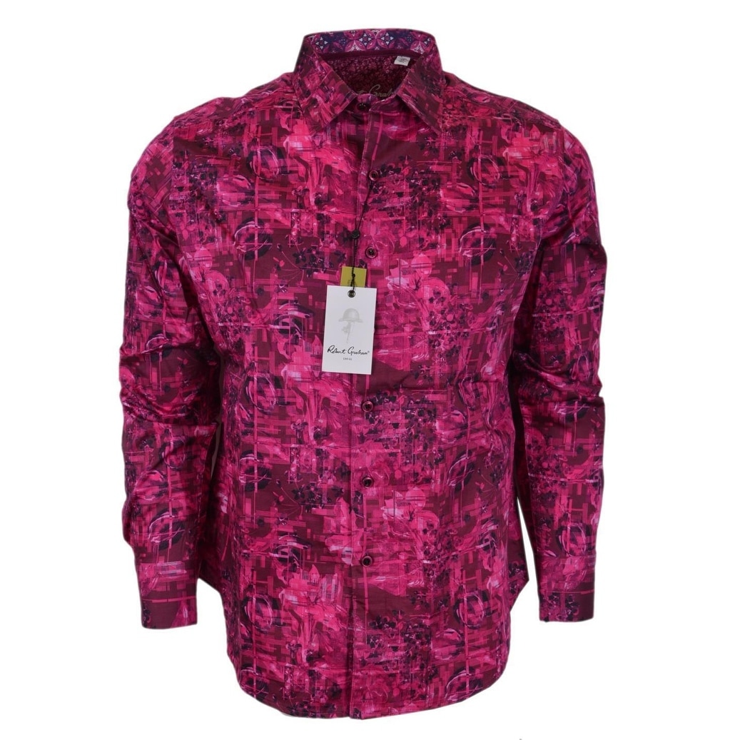 Shop Robert Graham Bayshore Pink Floral Cotton Classic Fit Sports