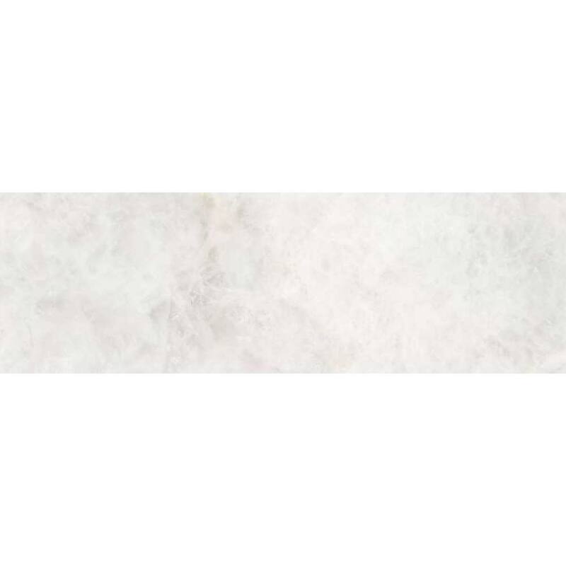 Syros 12x40 Glossy Pearl Marble Look Ceramic Wall Tile - Large Format