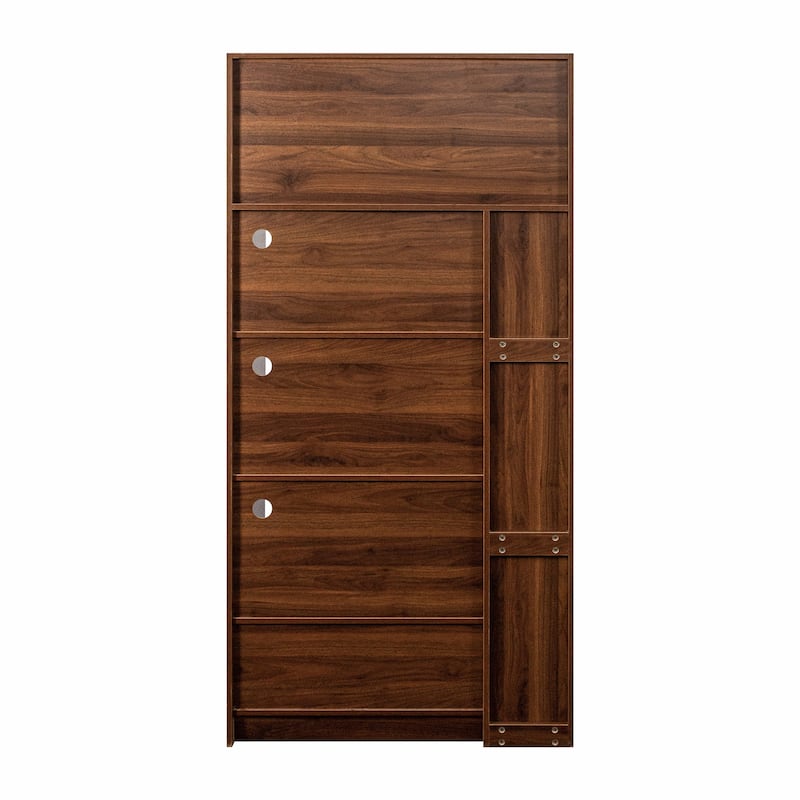 Kitchen Pantry Cabinet with Pull-Out Shelves, 70.87" Pantry Storage Cabinet with Glass Door Wood Food Hutch with Microwave Stand