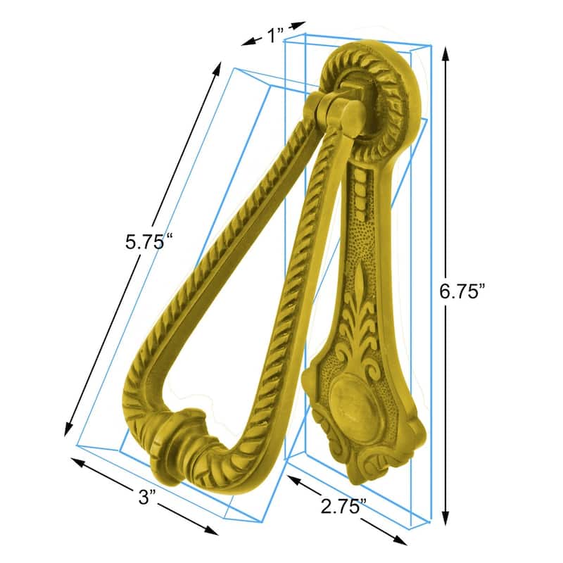 Door Knockers for Front Door 6 3/4" Solid Brass Door Knocker with Mounting Hardware Renovators Supply