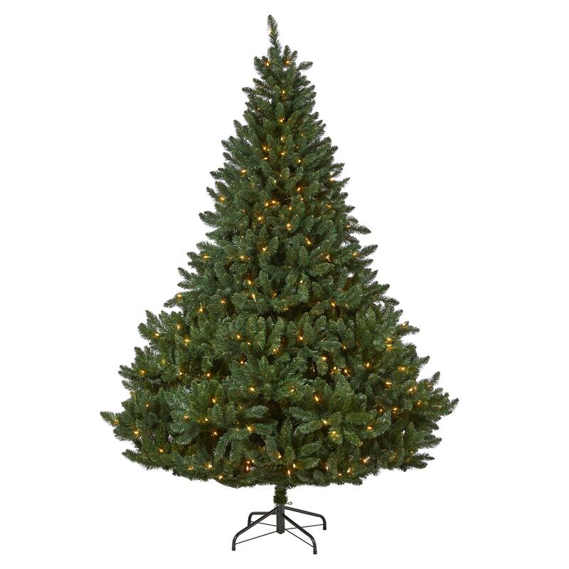 8ft. Spruce Artificial Christmas Tree with 500 Clear Lights and 1948 Branches - Classic Full Holiday X-Mas Tree