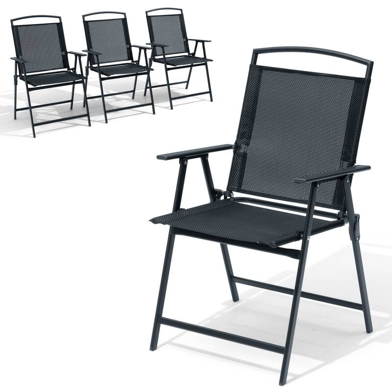 Set of 4 Patio Folding Chairs 4-Pack Dining Chairs