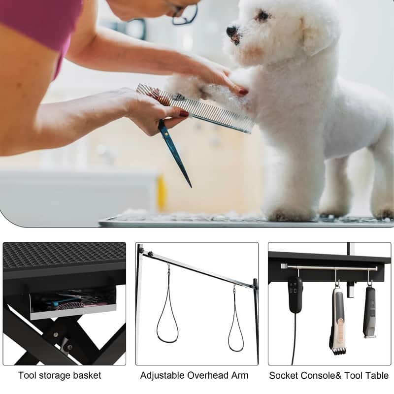 Super Deluxe Electric Pet Grooming Table with Adjustable Height, 110V/220V , Highly Recommended by Professional Groomers!