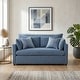 preview thumbnail 9 of 30, Roundhill Furniture Wilson Contemporary Upholstered Loveseat Coast Blue