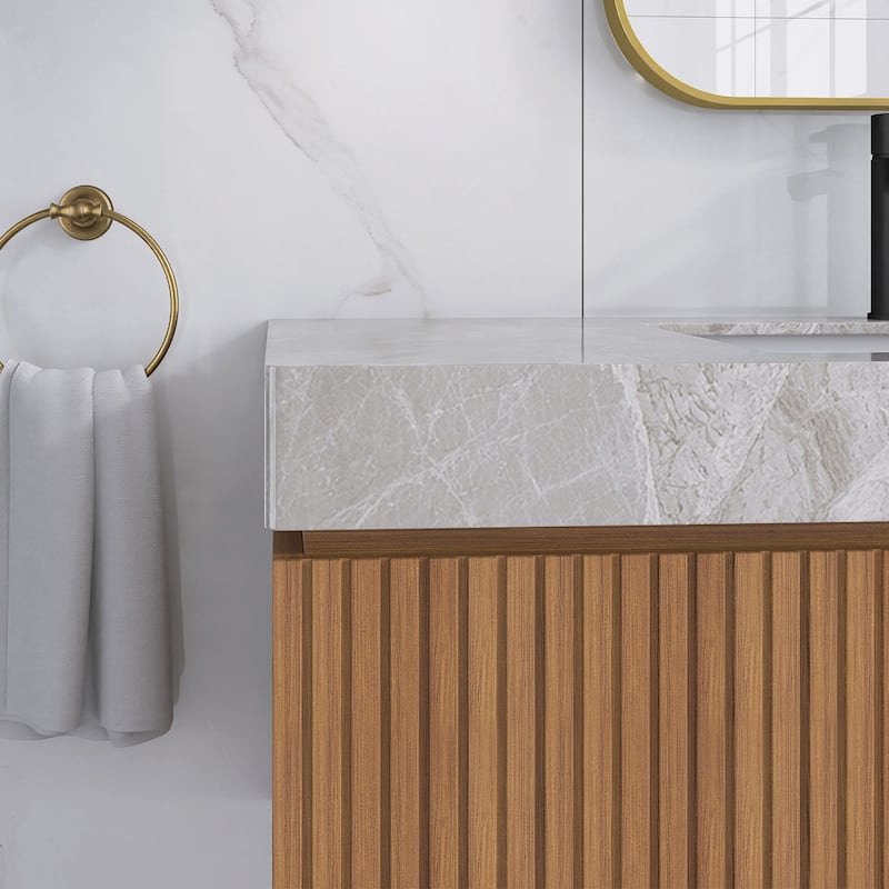 48" Wall-Mounted Bathroom Vanity with Ceramic Sink - 47.64'' x 18.9'' x 17.72''