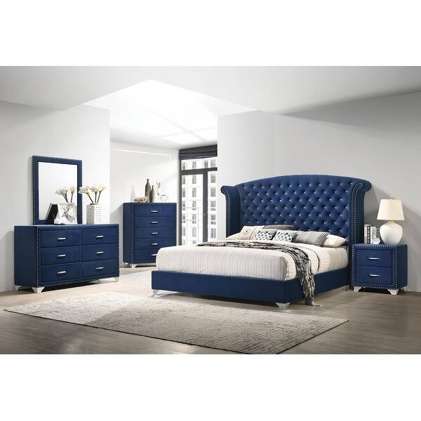 blue dresser and nightstand set Homelegance Sloane Navy 8 Drawer Dresser in Teal x 1 3 Drawer Nightstand in Teal Blue x 1 8 Drawer Dresser in Teal Assembled bedroom dresser is finished in real wood veneers over manufactured and solid wood Blue nightstands completed! Learning a