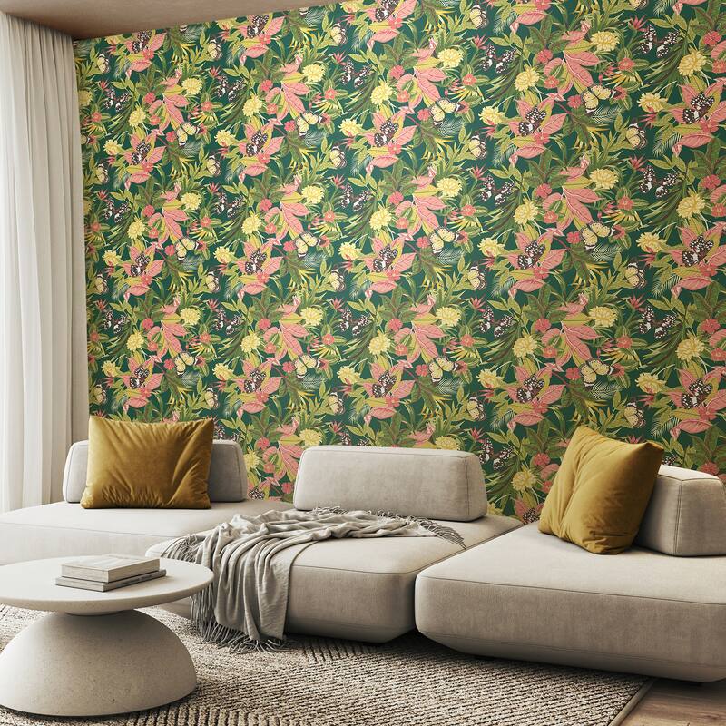 Hoopla Walls Paradise Forest Mix Peel and Stick Wallpaper - N/A